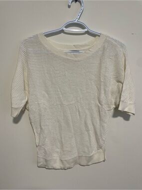 310 Express Cream Short-Sleeve Knit Tee